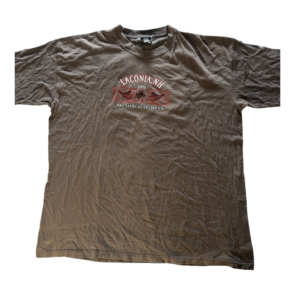 Vintage Laconia NH Motorcycle Week T-Shirt 2008 men’s size 3xl brown